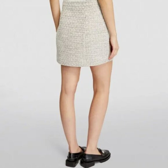 Paige 💋 Tweed Molly Mini Skirt \\ Ecru/Gold // Size 4 - Picture 5 of 16